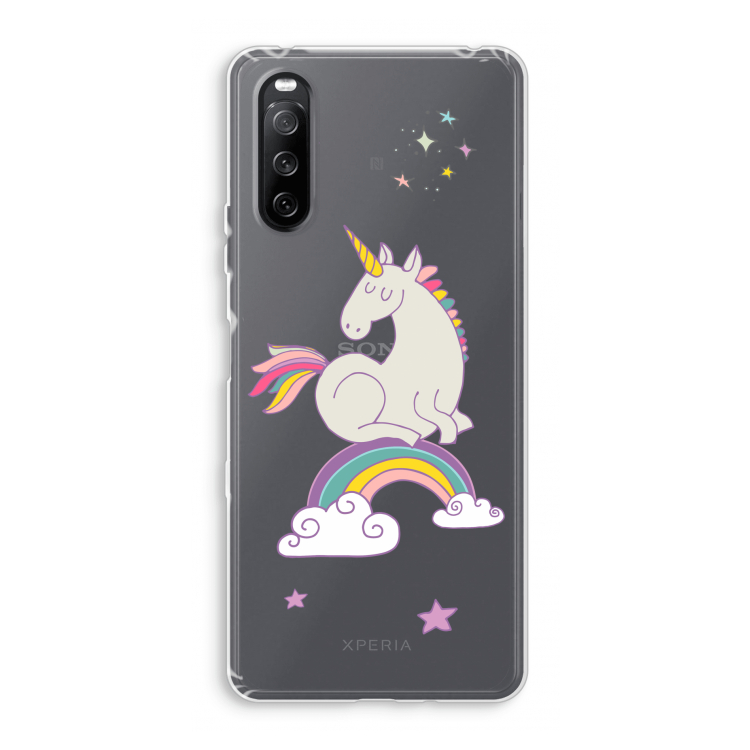 Regenboog eenhoorn: Sony Xperia 10 III Transparant Hoesje