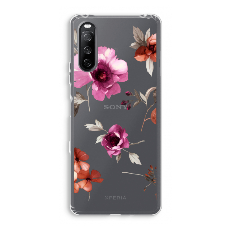 Geschilderde bloemen: Sony Xperia 10 III Transparant Hoesje