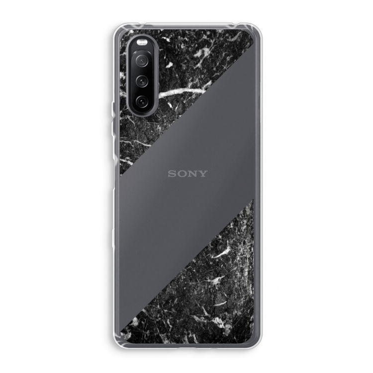 Zwart marmer: Sony Xperia 10 III Transparant Hoesje