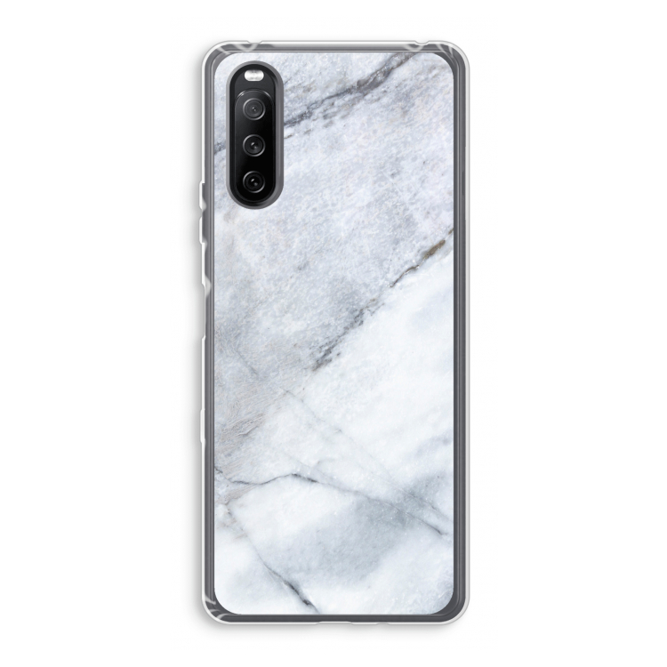 Witte marmer: Sony Xperia 10 III Transparant Hoesje