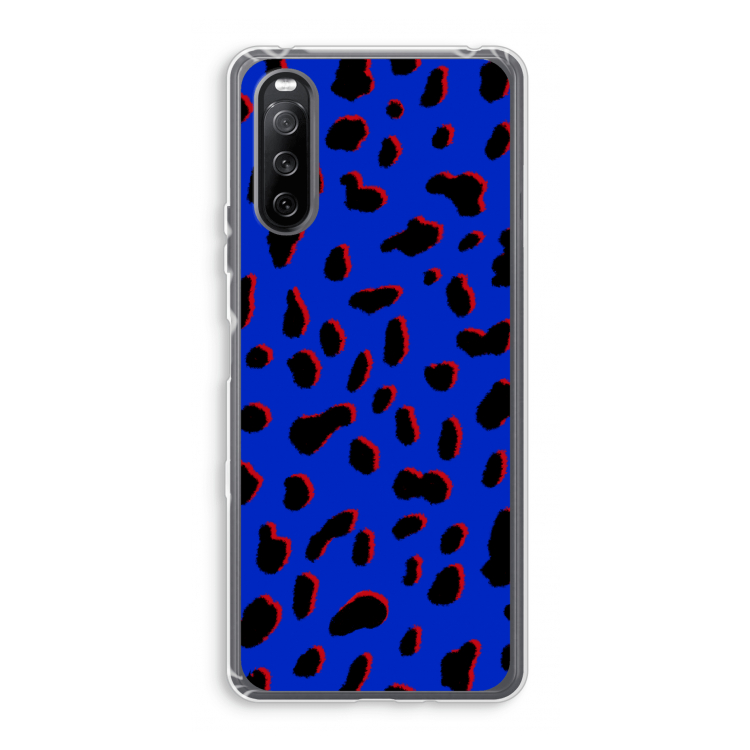 Blue Leopard: Sony Xperia 10 III Transparant Hoesje