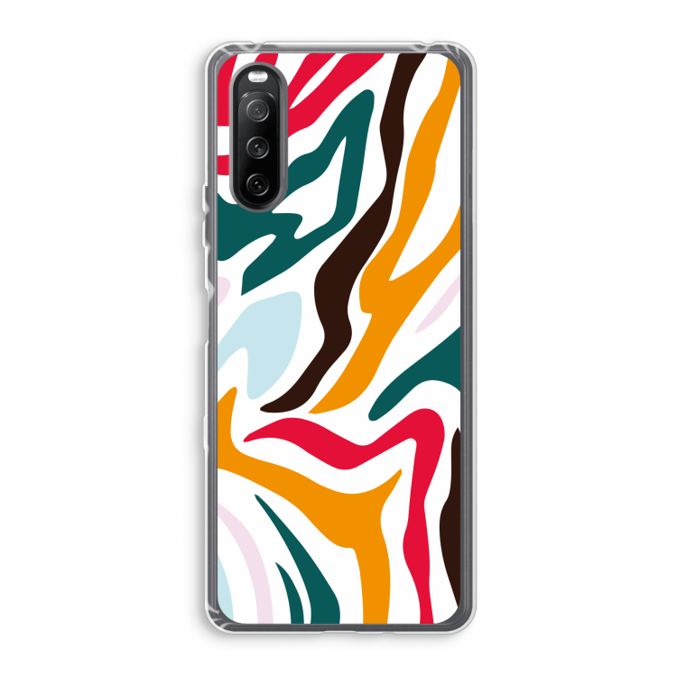 Colored Zebra: Sony Xperia 10 III Transparant Hoesje