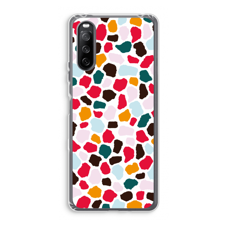 Colored Giraffe: Sony Xperia 10 III Transparant Hoesje