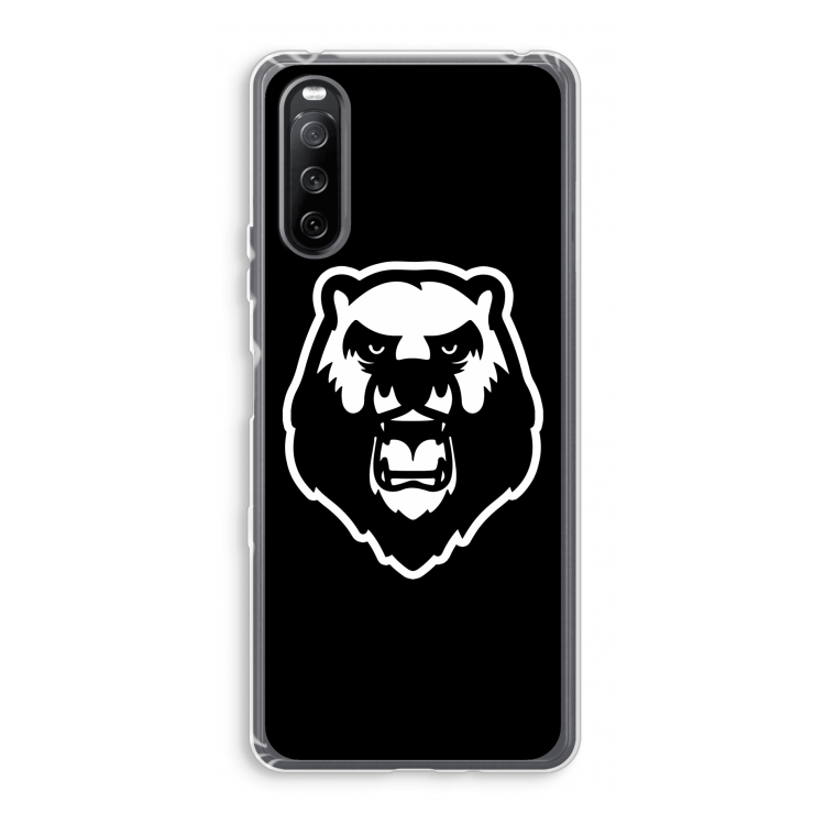 Angry Bear (black): Sony Xperia 10 III Transparant Hoesje