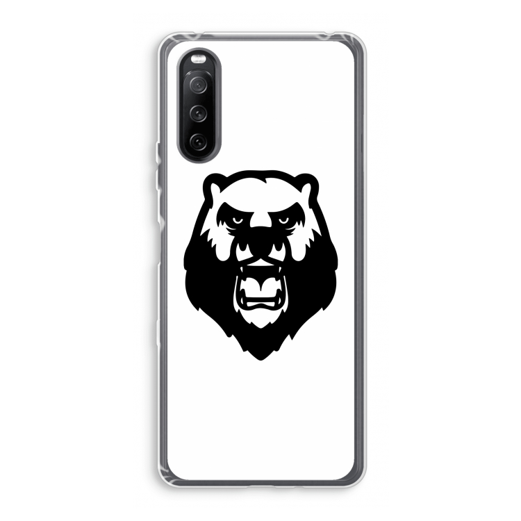 Angry Bear (white): Sony Xperia 10 III Transparant Hoesje