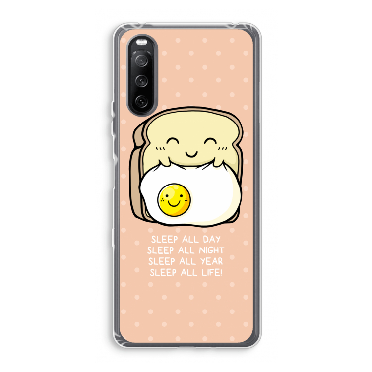 Sleep All Day: Sony Xperia 10 III Transparant Hoesje