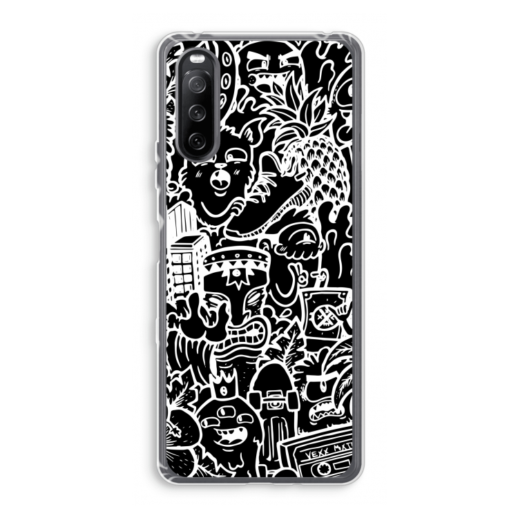 Vexx Black Mixtape: Sony Xperia 10 III Transparant Hoesje