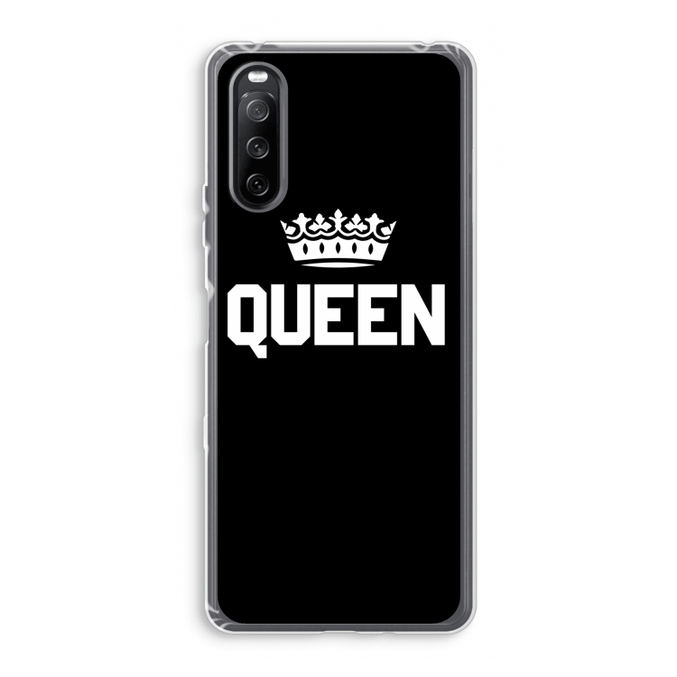 Queen zwart: Sony Xperia 10 III Transparant Hoesje
