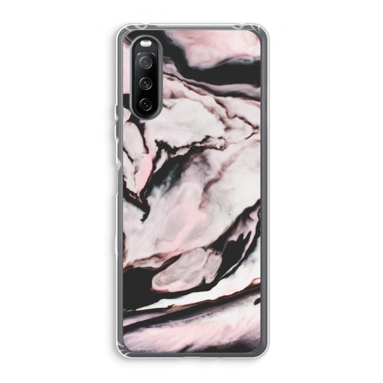 Roze stroom: Sony Xperia 10 III Transparant Hoesje