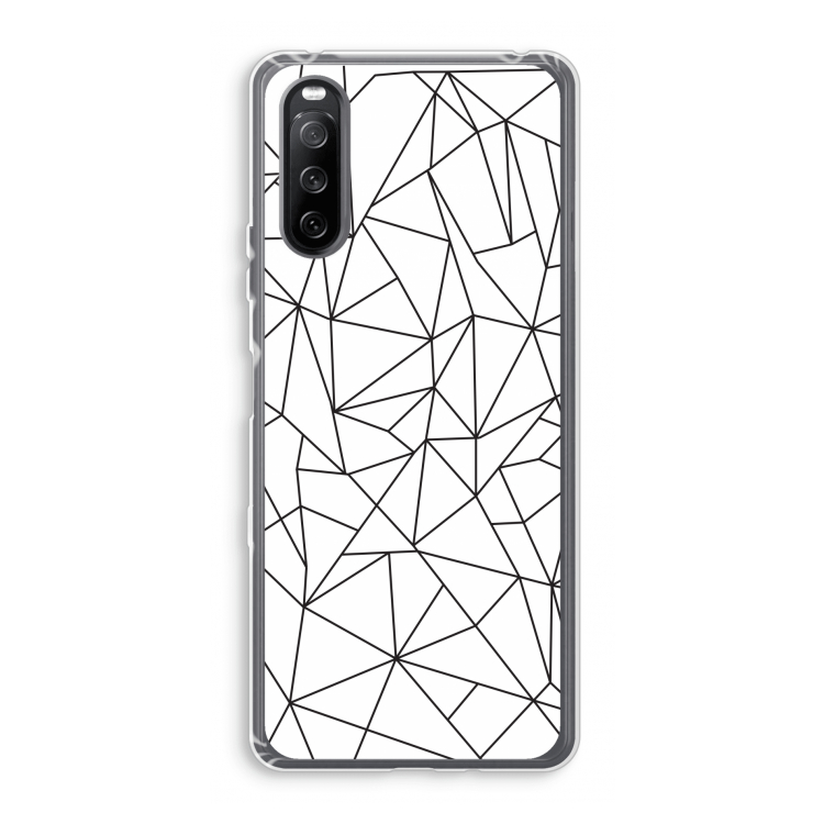 Geometrische lijnen zwart: Sony Xperia 10 III Transparant Hoesje
