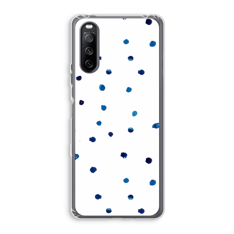 Blauwe stippen: Sony Xperia 10 III Transparant Hoesje