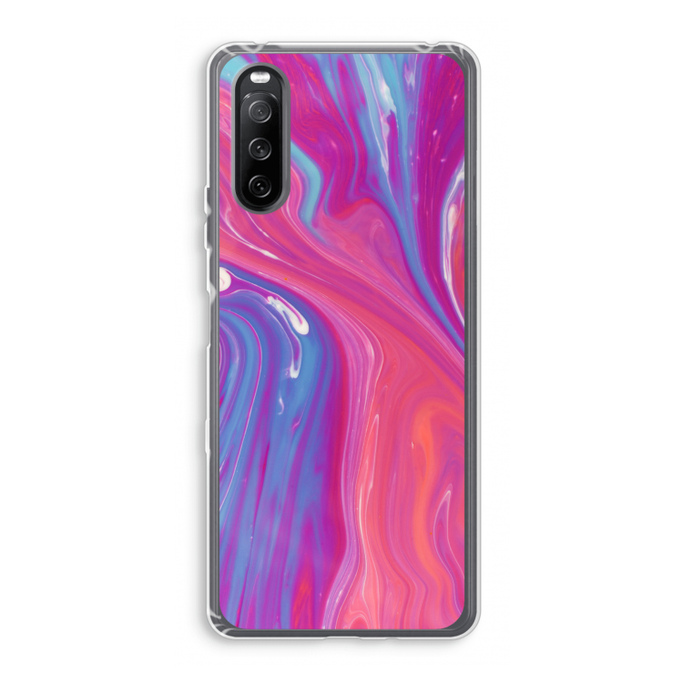 Paarse stroom: Sony Xperia 10 III Transparant Hoesje