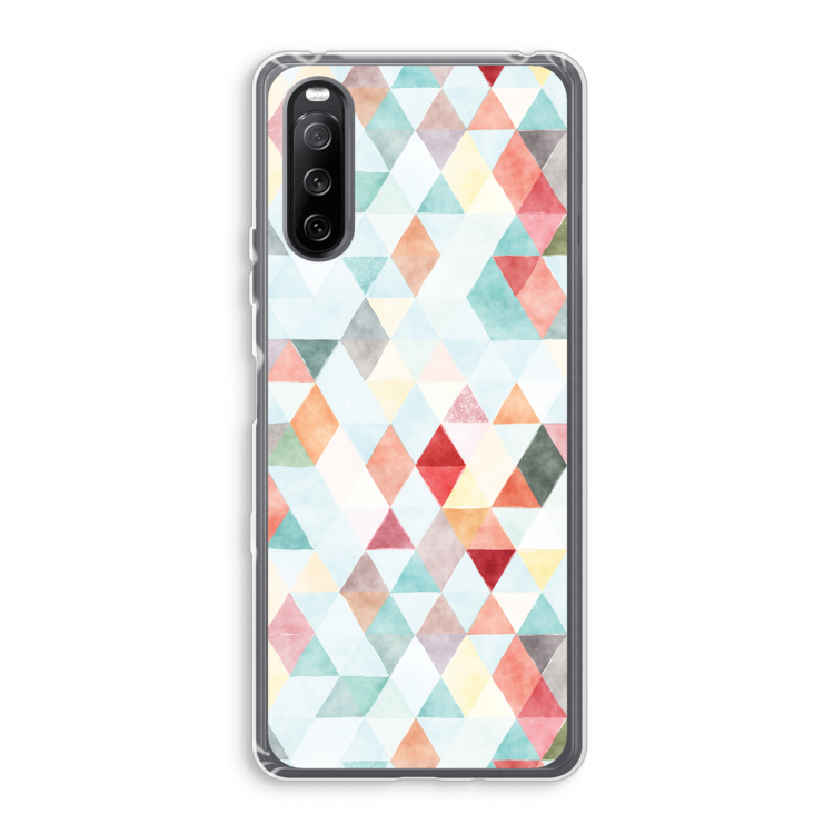 Gekleurde driehoekjes pastel: Sony Xperia 10 III Transparant Hoesje