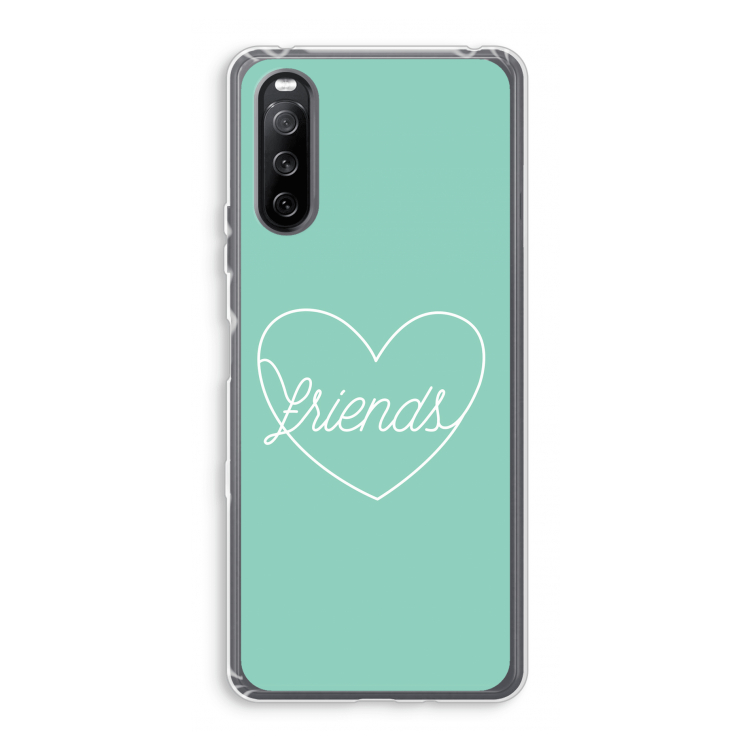 Friends heart pastel: Sony Xperia 10 III Transparant Hoesje