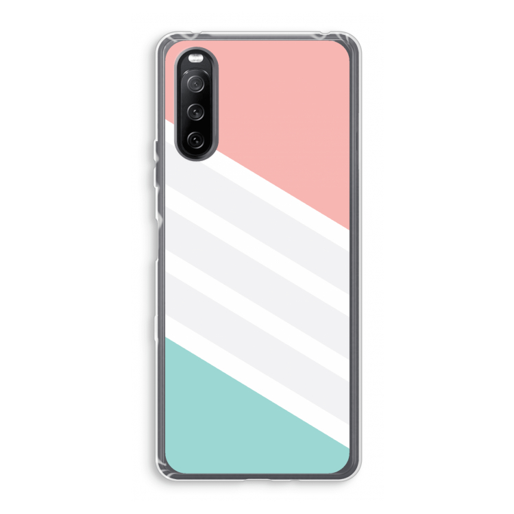 Strepen pastel: Sony Xperia 10 III Transparant Hoesje
