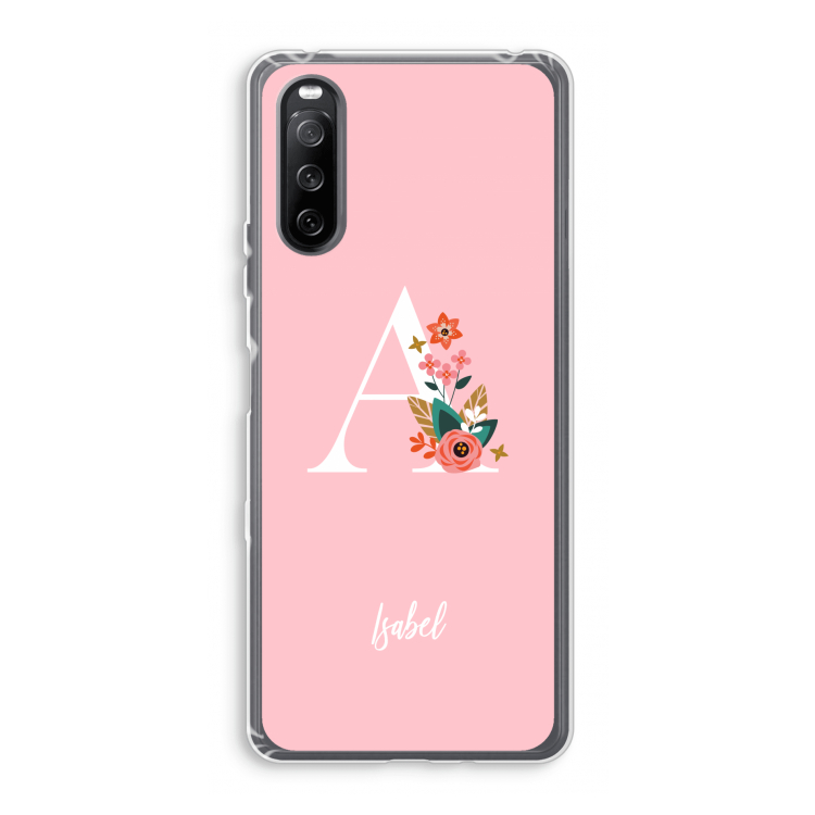 Pink Bouquet: Sony Xperia 10 III Transparant Hoesje