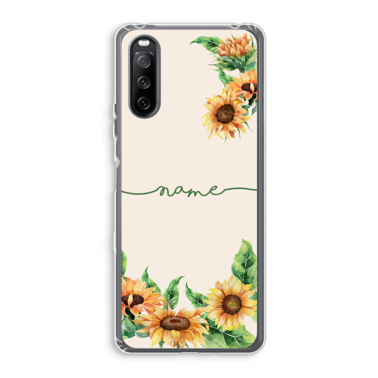 Zonnebloemen: Sony Xperia 10 III Transparant Hoesje