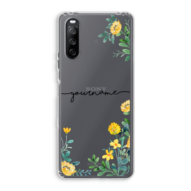 Gele bloemen: Sony Xperia 10 III Transparant Hoesje