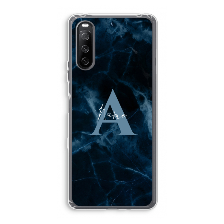 Midnight Marble: Sony Xperia 10 III Transparant Hoesje
