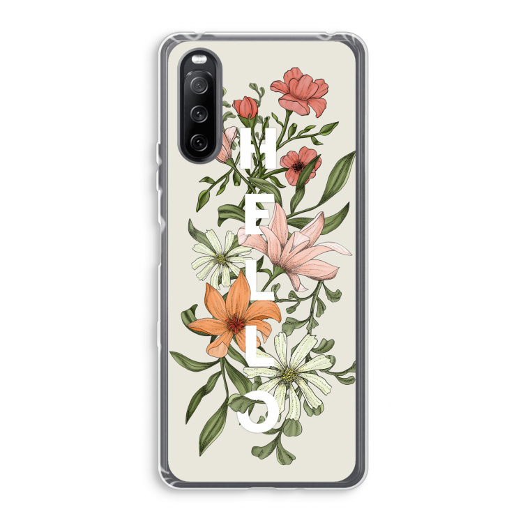 Hello bloemen: Sony Xperia 10 III Transparant Hoesje