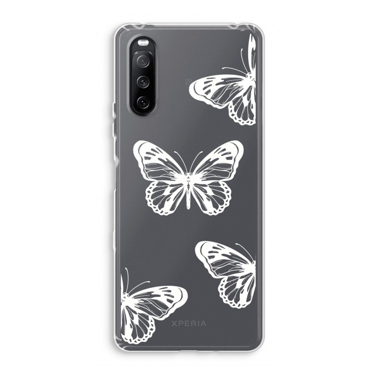 White butterfly: Sony Xperia 10 III Transparant Hoesje