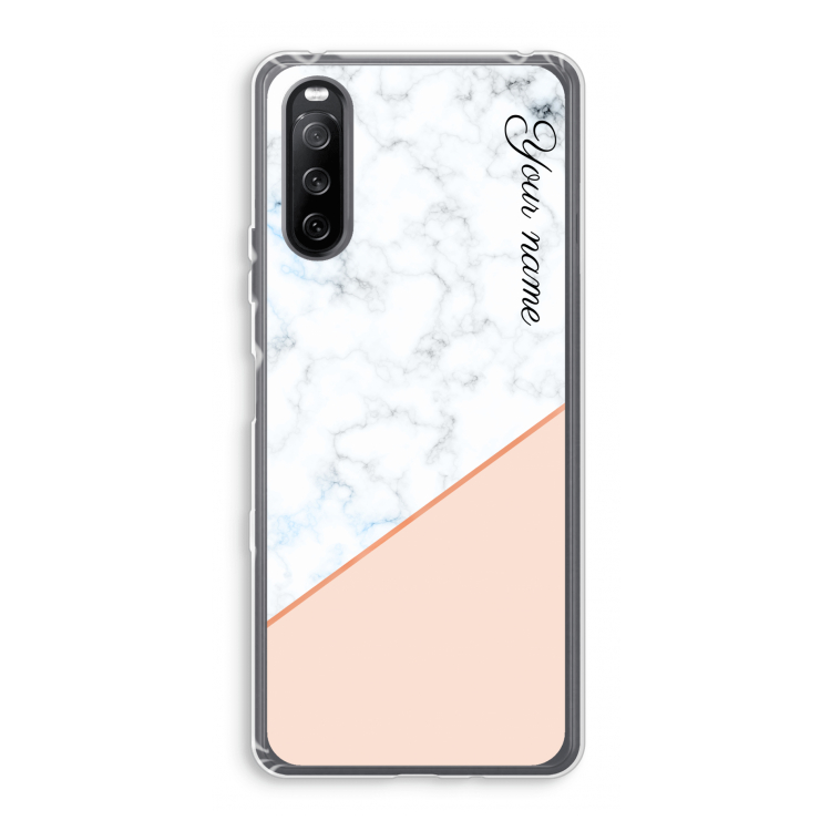 Marmer in stijl: Sony Xperia 10 III Transparant Hoesje