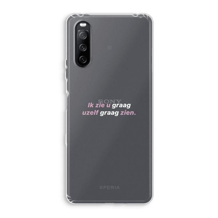 uzelf graag zien: Sony Xperia 10 III Transparant Hoesje