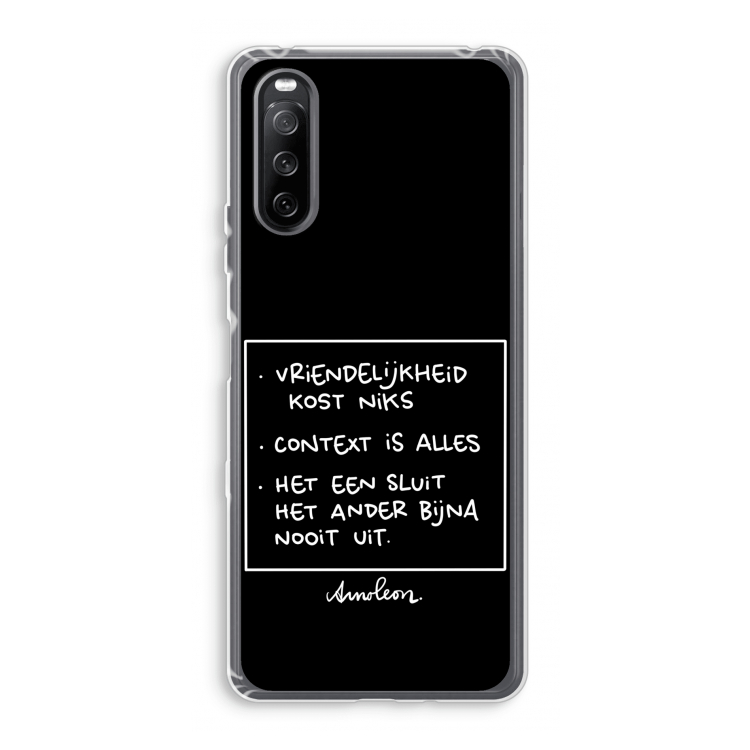 Mijn Motto's: Sony Xperia 10 III Transparant Hoesje