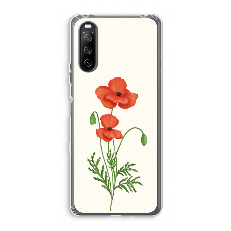 Red poppy: Sony Xperia 10 III Transparant Hoesje