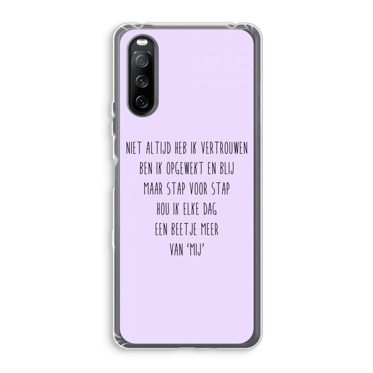 Zelfvertrouwen: Sony Xperia 10 III Transparant Hoesje