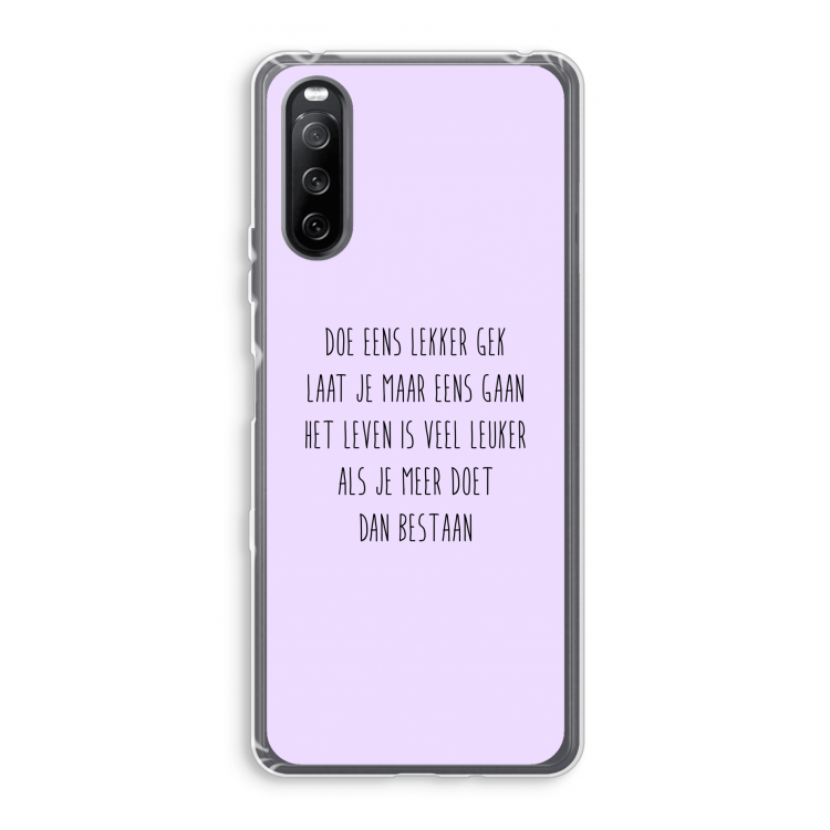 Gek: Sony Xperia 10 III Transparant Hoesje