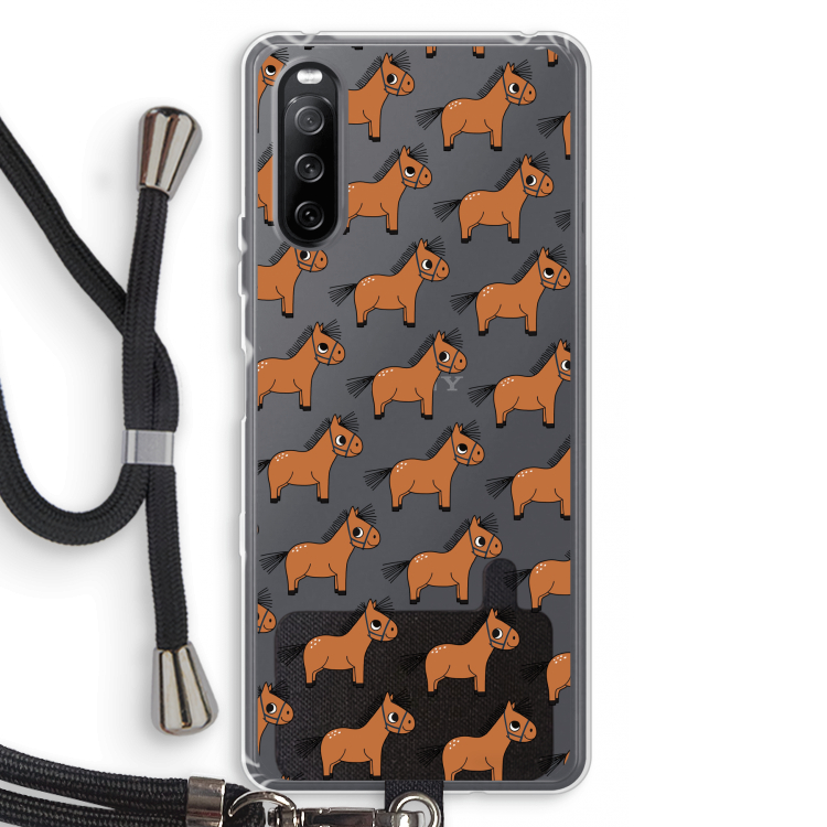 Pony: Sony Sony Xperia 10 III Transparant Hoesje met koord