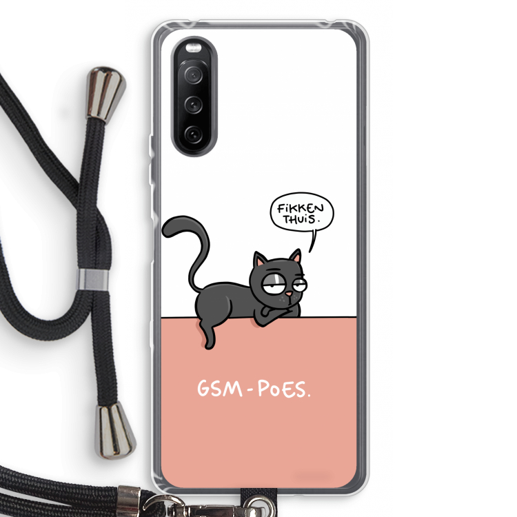 GSM poes: Sony Sony Xperia 10 III Transparant Hoesje met koord