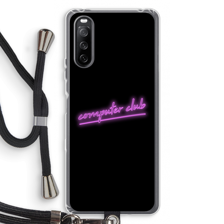 Vice Black: Sony Sony Xperia 10 III Transparant Hoesje met koord