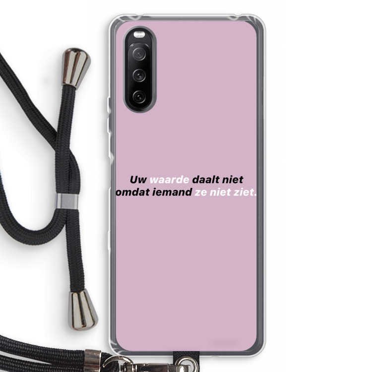 uw waarde daalt niet: Sony Sony Xperia 10 III Transparant Hoesje met koord