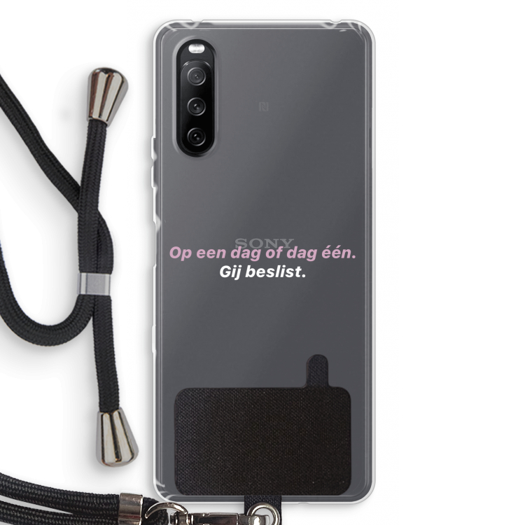 gij beslist: Sony Sony Xperia 10 III Transparant Hoesje met koord