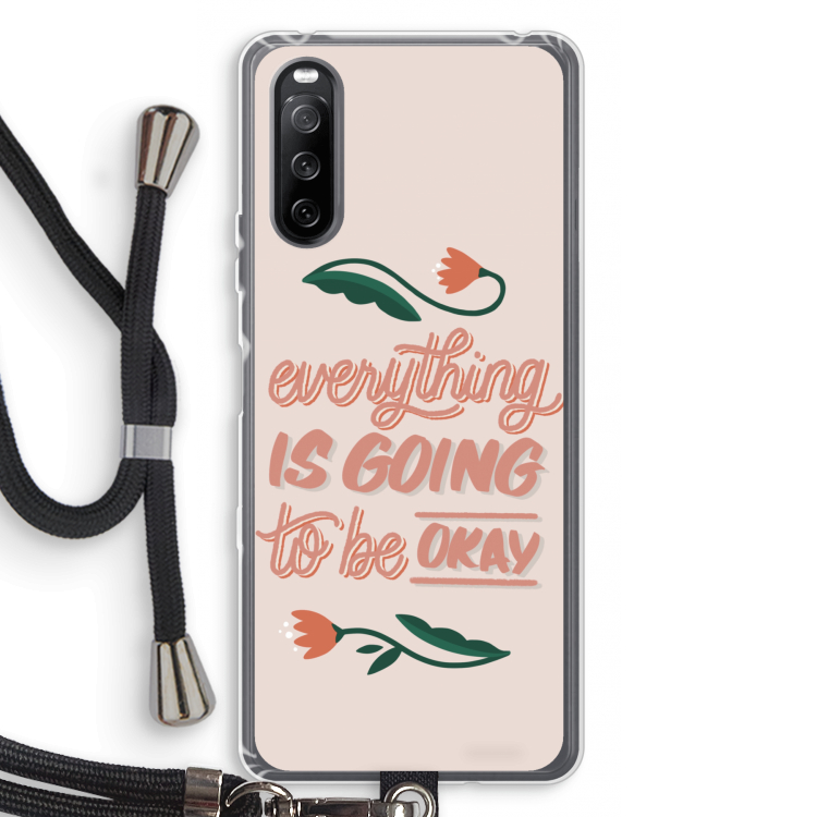 Optimistic flower girl: Sony Sony Xperia 10 III Transparant Hoesje met koord