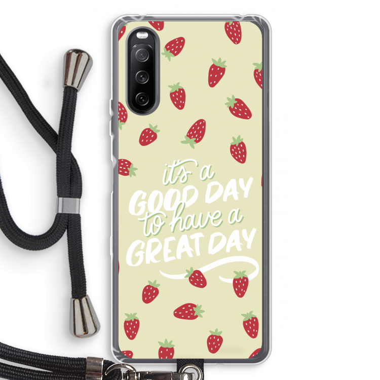 Don't forget to have a great day: Sony Sony Xperia 10 III Transparant Hoesje met koord