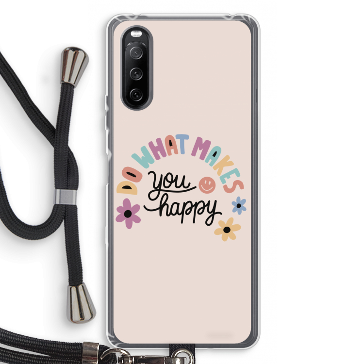Happy days: Sony Sony Xperia 10 III Transparant Hoesje met koord