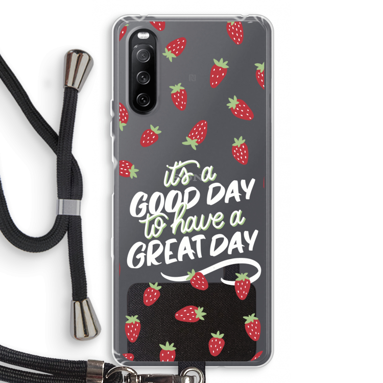 Don't forget to have a great day: Sony Sony Xperia 10 III Transparant Hoesje met koord