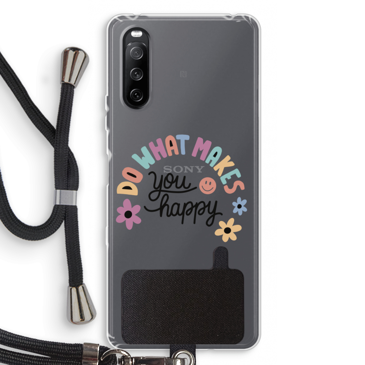 Happy days: Sony Sony Xperia 10 III Transparant Hoesje met koord