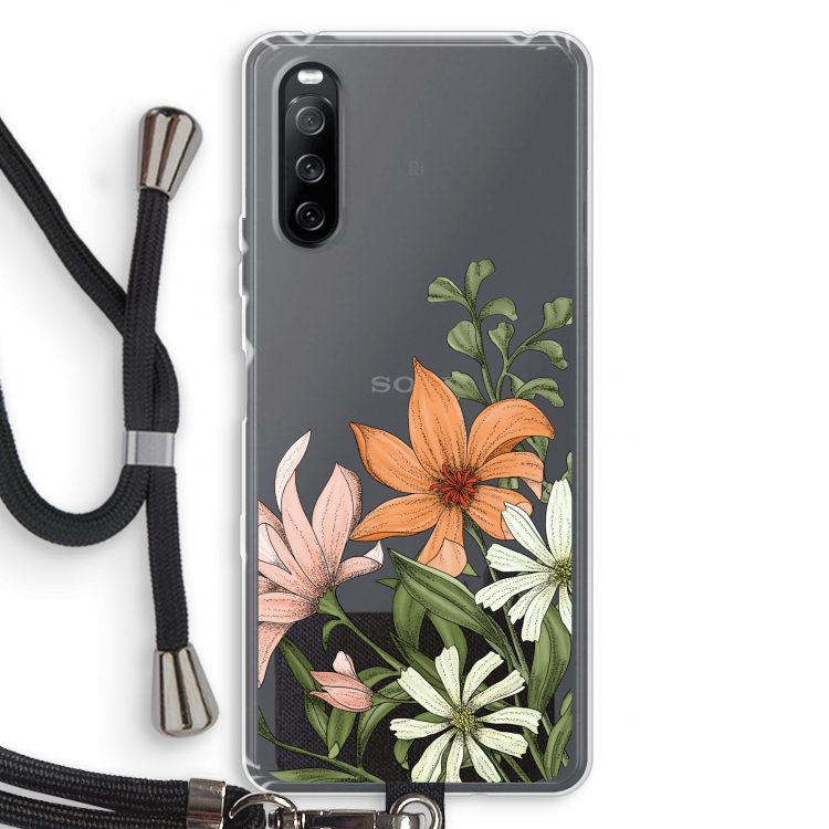 Floral bouquet: Sony Sony Xperia 10 III Transparant Hoesje met koord