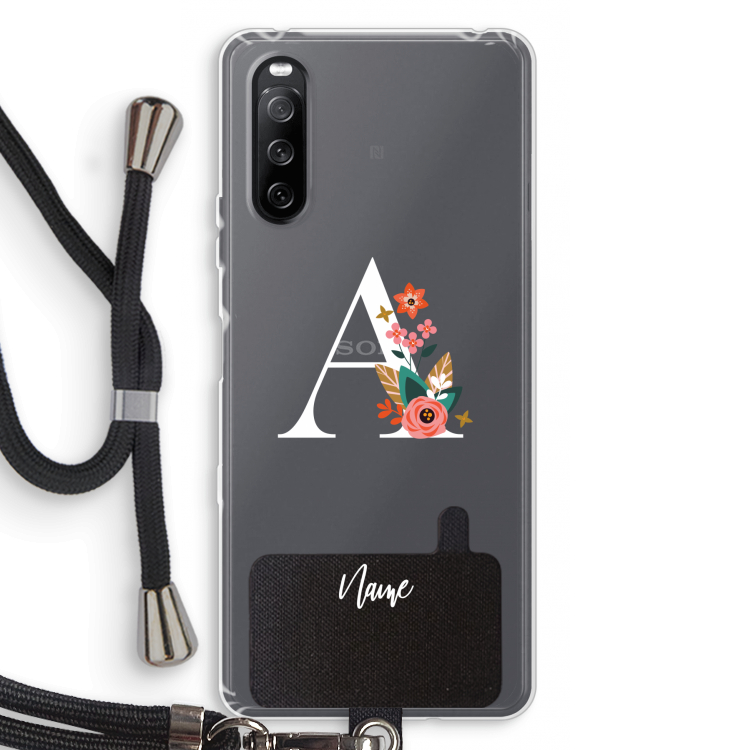 Pink Bouquet: Sony Sony Xperia 10 III Transparant Hoesje met koord