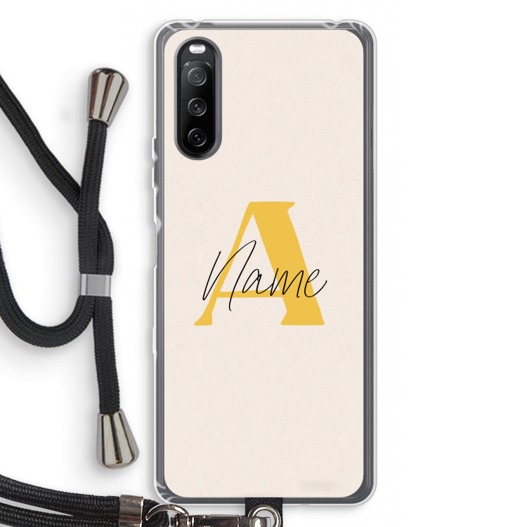 Amber Script: Sony Sony Xperia 10 III Transparant Hoesje met koord