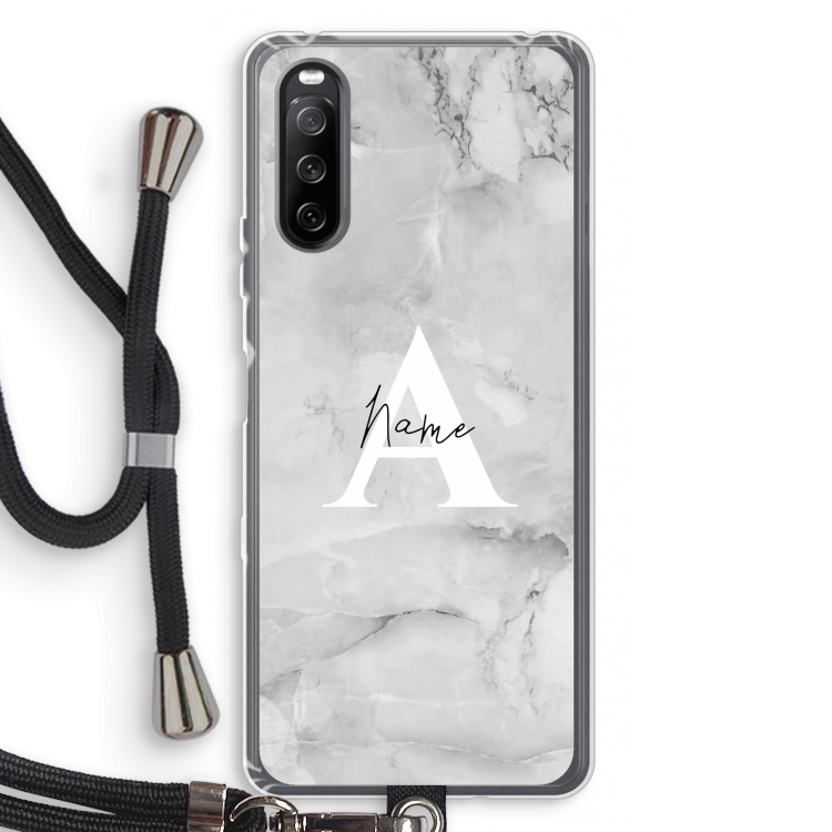 Ivory Marble: Sony Sony Xperia 10 III Transparant Hoesje met koord