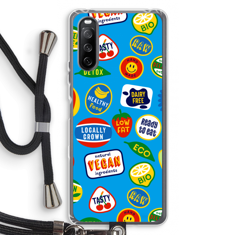 Fruitsticker: Sony Sony Xperia 10 III Transparant Hoesje met koord