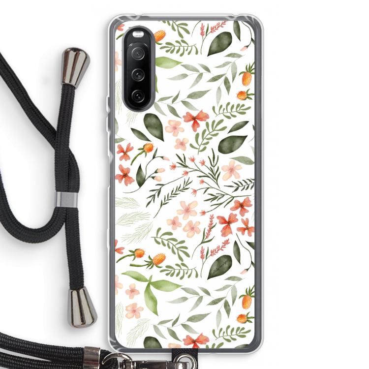 Sweet little flowers: Sony Sony Xperia 10 III Transparant Hoesje met koord