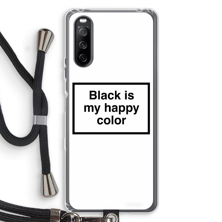 Black is my happy color: Sony Sony Xperia 10 III Transparant Hoesje met koord