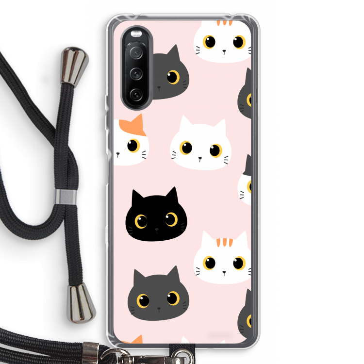Katten: Sony Sony Xperia 10 III Transparant Hoesje met koord