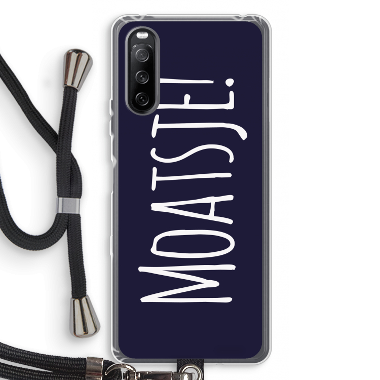 Moatsje!: Sony Sony Xperia 10 III Transparant Hoesje met koord